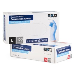 Orn Steppe Nitrile Blue Examination Gloves 