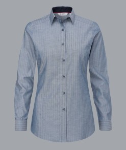 Faith Long Sleeve Herringbone Blouse
