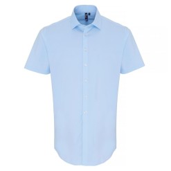 Mens Stretch-Fit Cotton Poplin Short Sleeve Shirt 