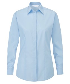 Classic Long Sleeved Fly Front Blouse