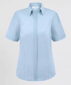 Classic Short Sleeve Fly Front Blouse
