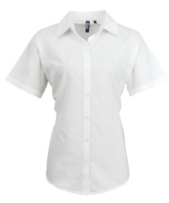 Womens Short Sleeve Signature Oxford Blouse 