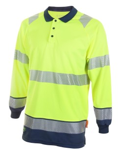Two Tone Long Sleeved Polo Shirt