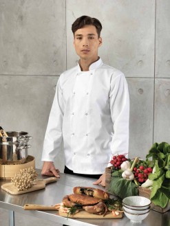 Studded Front Long Sleeve Chef's Jacket
