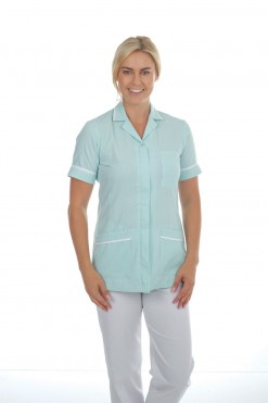 Ladies Striped Zip Front Tunic