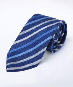 Heritage Navy/Silver Stripe Tie