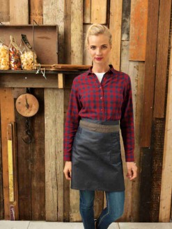 Division Waxed Look Denim Waist Apron