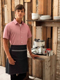 Microcheck Gingham Short Sleeve Cotton Shirt